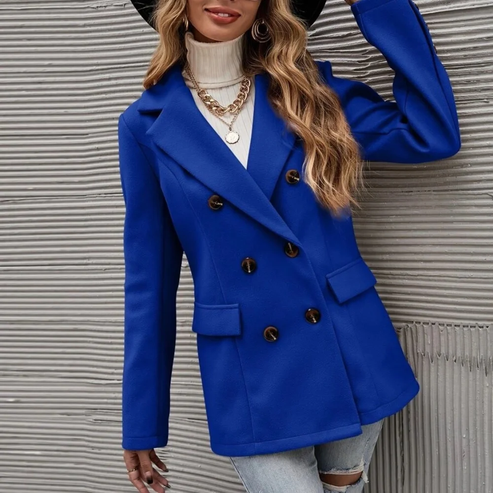 Classic Double Breasted Jacket Blazer - Picture 14 of 16